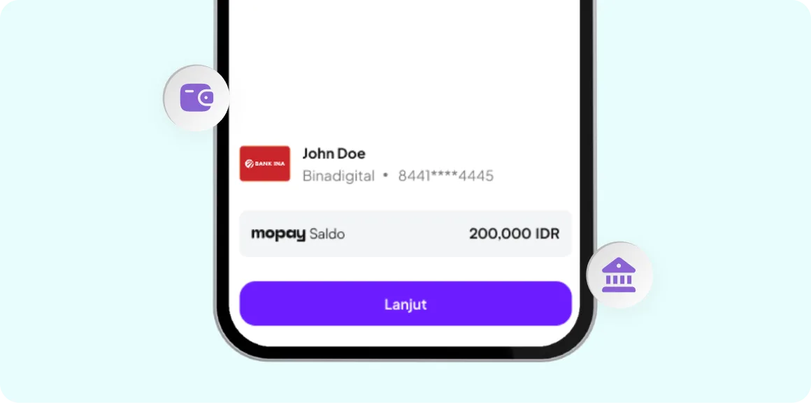 Transfer to any bank in Indonesia
